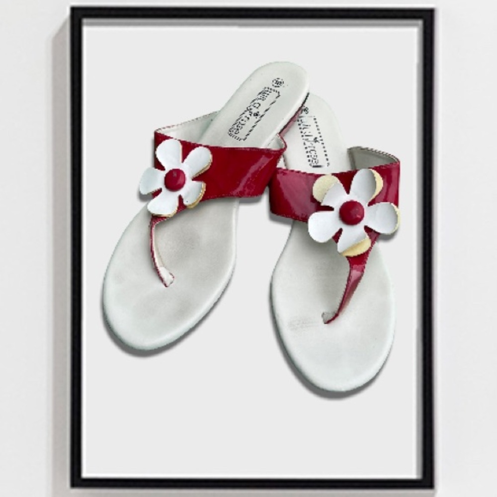Wild rose flower flip flop